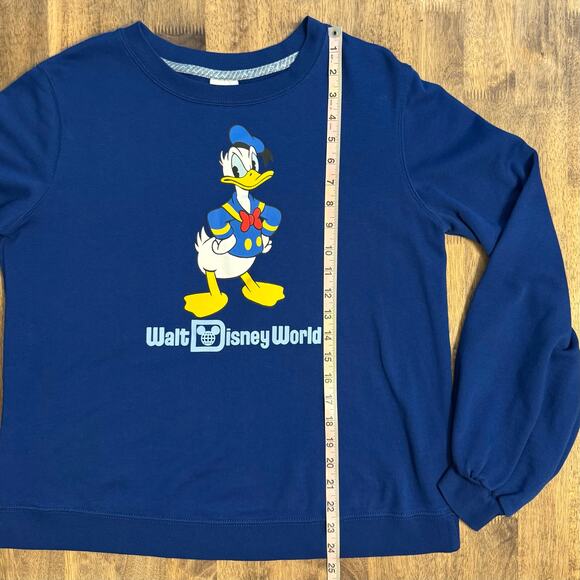 Walt Disney World Donald Duck Crew Sweatshirt Billow Sleeve Blue Women’s Large - Picture 5 of 9